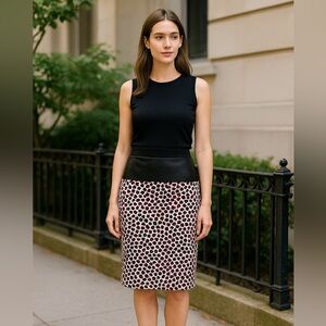DKNY Calf Hair Leather Skirt Sz 2 – Hot Pink Leopard Print Pencil, Made in Italy